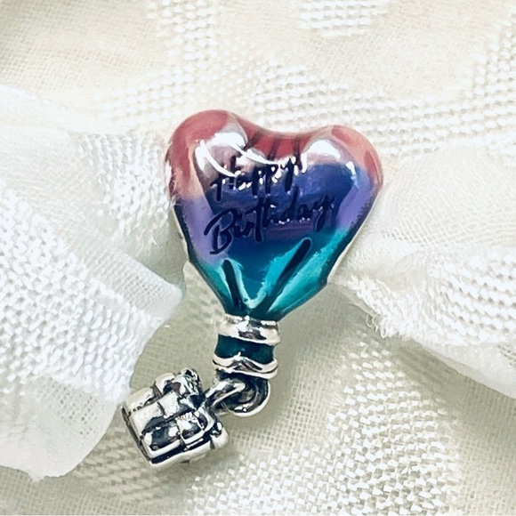 🎉 NWOT Happy Birthday Heart Hot Air Balloon Charm 🎈 - Picture 6 of 16
